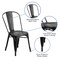 Merrick Lane Banks Indoor/Outdoor Stacking Metal Dining Chair with Single Slat Back and Distressed Powder Coated Finish